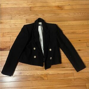 Zara Elegant Black Blazer with Silver Accents
